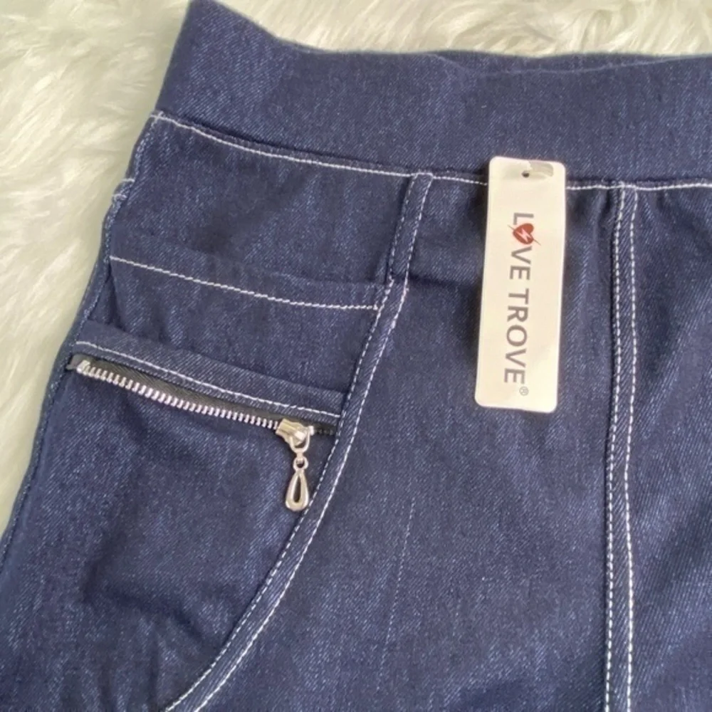 Love Trove Legging Pants Dark Denim Blue Size S